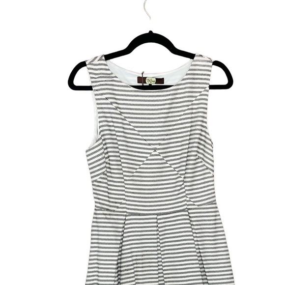 NWT Anthropologie x Eva Franco Alma Fit & Flare Dress Ecru Brown Stripe 6 - Picture 3 of 16